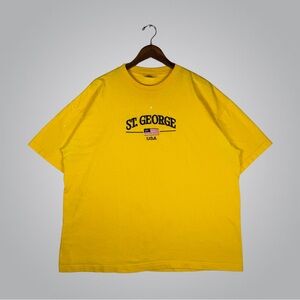 Vintage St George USA Intex Yellow Short Sleeve T-Shirt 2XL